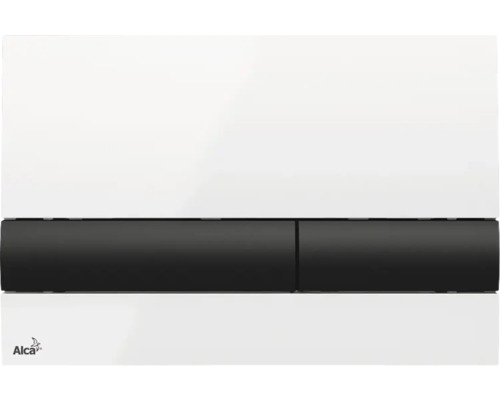 Alca Betätigungsplatte basic Platte weiß glänzend / Taster schwarz glänzend M1710-8 Alca Betätigungsplatte für Spülkasten