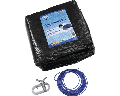 Bâche de protection pour piscine avec tendeur et câble de tension
