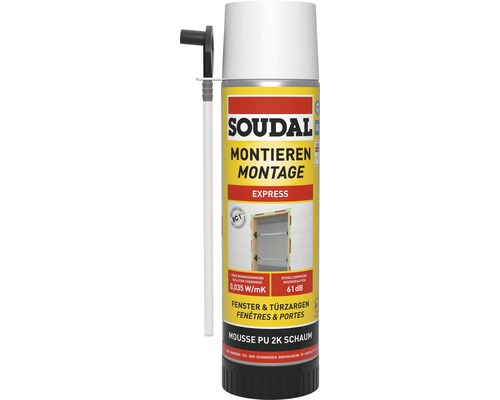 Mousse pour huisseries Soudal 2K B2 vert clair 400 ml