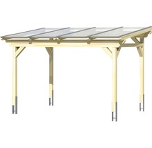 Holzcarport mit durchsichtigem Dach