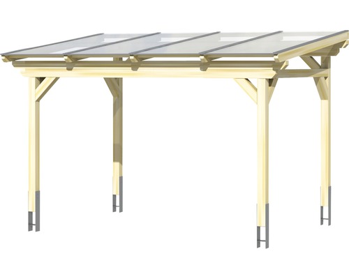 Carport en bois avec toit transparent