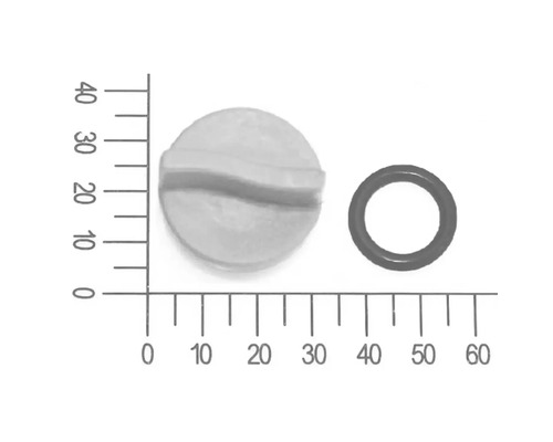 Verschlussstopfen und O-Ring mit Messskala