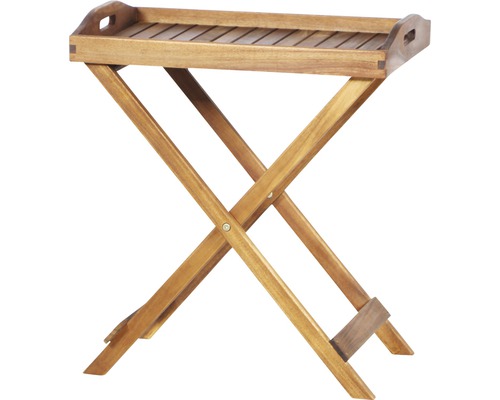 Table d''appoint en bois avec plateau et pieds pliants