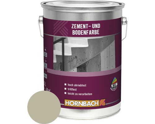 Peinture pour ciment et sol HORNBACH RAL 7032 gris silex 5 l