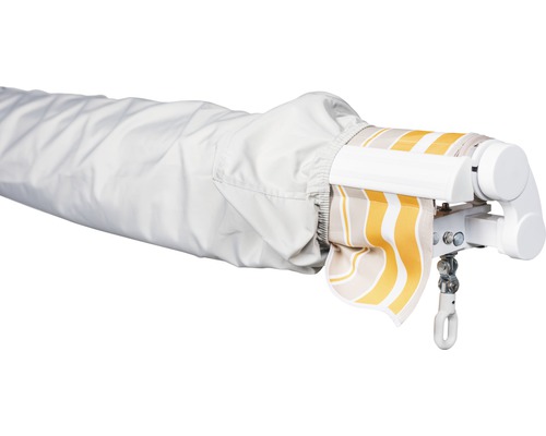 Housse de protection gris clair pour store banne à bras articulé 4 m Store banne avec housse de protection