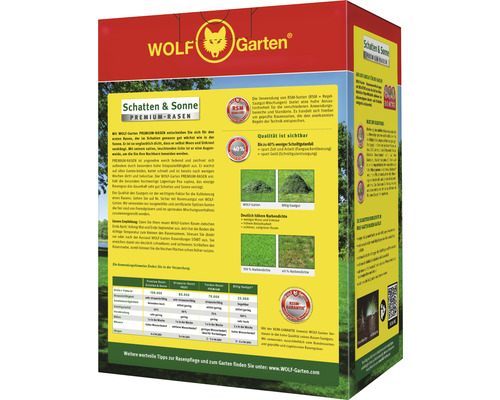 Wolf Garten Schatten und Sonne Premium Rasen Packung