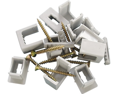 Kunststoffhalterungen und Schrauben für Montage