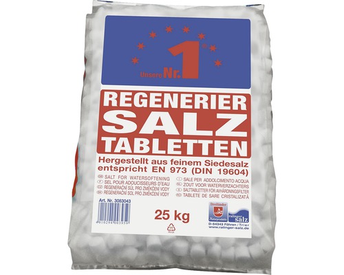 Comprimés de sels régénérants pour adoucissement de l'eau 25 kg Comprimés de sels régénérants pour adoucissement de l'eau 25 kg