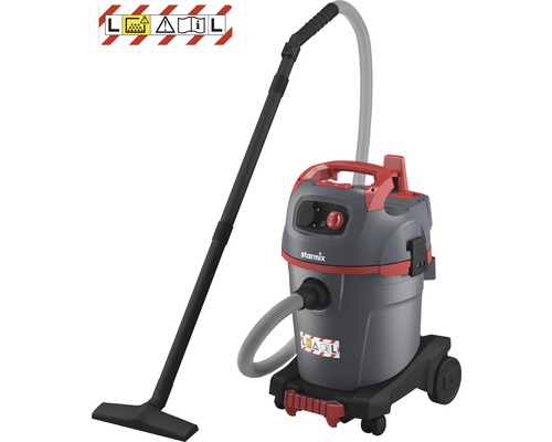 Aspirateur eau et poussière classe L aspirateur Starmix NSG uClean ARDL 1432 EHP Aspirateur industriel Starmix avec tuyau d''aspiration et embout de sol