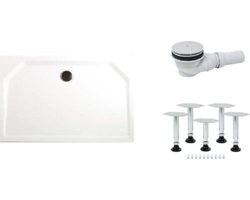 Kit complet receveur de douche SCHULTE Extra-flach 90 x 75 x 3.5 cm blanc alpin lisse D207590 04