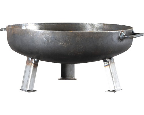 Brasero en acier avec trois pieds et poignées