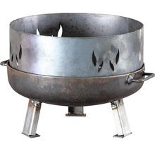 Brasero en métal avec motif de flammes