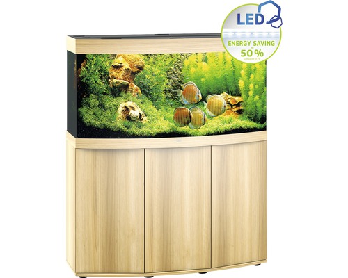 Kit complet d'aquarium JUWEL Vision 260 SBX avec éclairage LED, filtre, chauffage et meuble bas bois clair