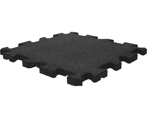 Tapis en caoutchouc noir avec assemblage puzzle