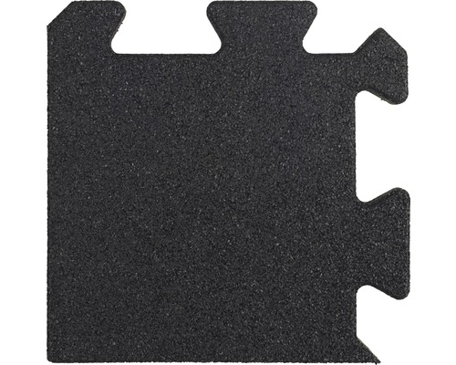 Dalle de protection anti-chute puzzle coin 26,7x25x2,5 cm noir Tapis de jeu puzzle en caoutchouc