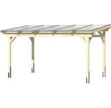 Carport en bois avec toit transparent