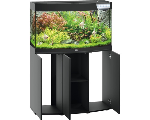 Aquarium avec meuble bas et éclairage LED