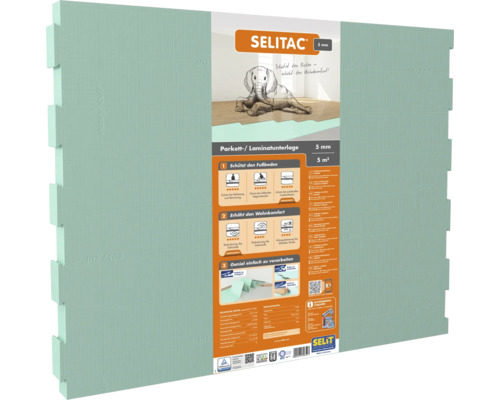 Parkett- und Laminatunterlage SELITAC® 5 mm 5 m² Selitac Parkett Laminatunterlage, 5 mm Stärke, 5 Quadratmeter Packungsinhalt