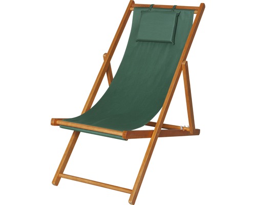 Chaise longue de jardin chaise de jardin Madison Faro Beach teck, vert