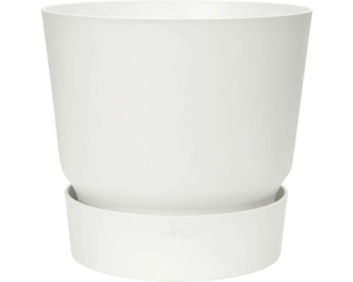 Pot pour plantes elho Greenville plastique Ø 40 cm h 36 cm blanc Pot de fleurs en plastique avec soucoupe