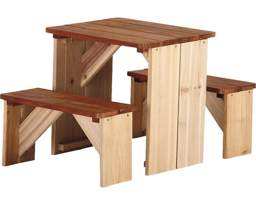 Table de pique-nique pour enfants axi ZidZed en bois 90x45x45 cm marron