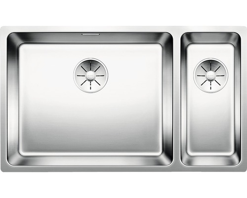 Edelstahlspüle mit zwei Becken