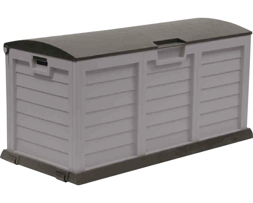 Caisse de rangement XXL plastique 140x61x69 cm 390 l argent Coffre de rangement en plastique