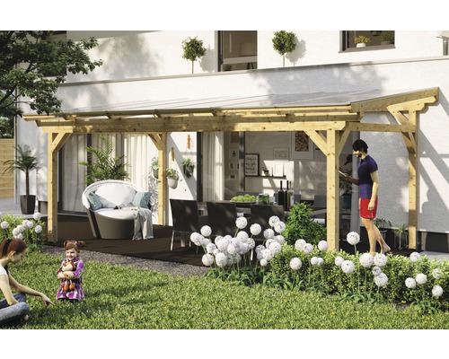 Toiture pour terrasses Sanremo, 648x350 cm, naturel