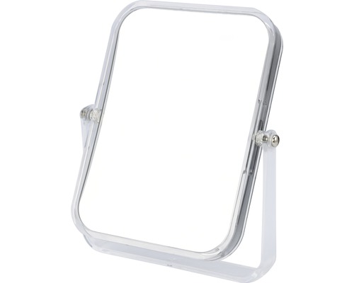 Miroir de maquillage sur pied pliable triple agrandissement cadre transparent