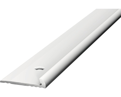 Arrêt de bord aluminium argenté perforé 18 x 3,5 x 2500 mm