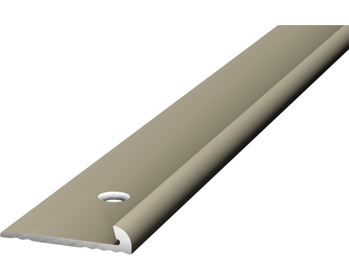 Arrêt de bord aluminium acier inoxydable mat perforé 18 x 3,5 x 2500 mm