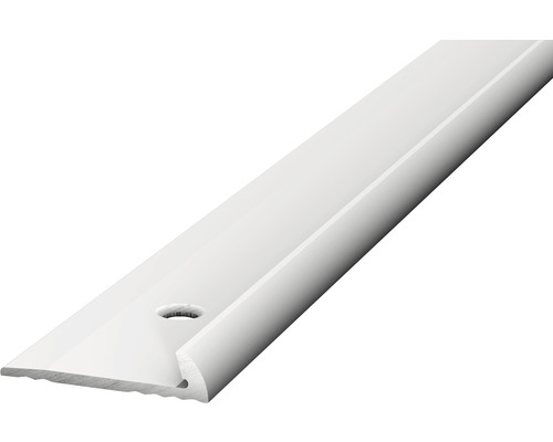 Prinz Abschlussprofil Alu silber gelocht 18 x 4 x 2500 mm Weiße Übergangsschiene für Bodenbeläge mit Bohrlöchern