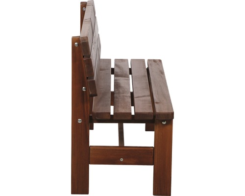 Banc de jardin en bois avec dossier en vue latérale