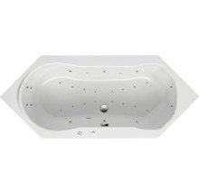 Eckbadewanne mit Massagedüsen, Aufsicht