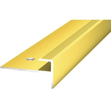 Treppenkantenprofil aus Aluminium mit Schraublöchern und Rillen