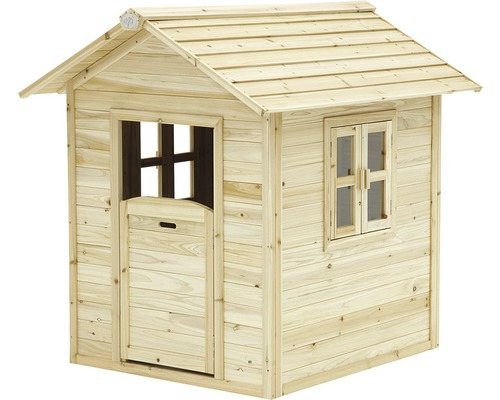 Maisonnette en bois avec porte et fenêtres
