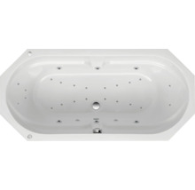 Baignoire de forme ovale avec fonction d''hydromassage, vue intérieure.