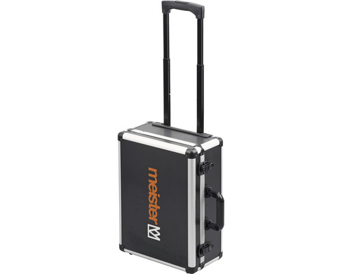 Werkzeugkoffer mit Rollen und Meister Logo