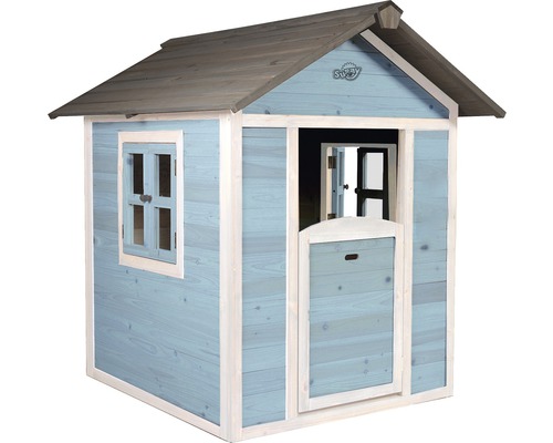Spielhaus Sunny Lodge Holz blau-weiß