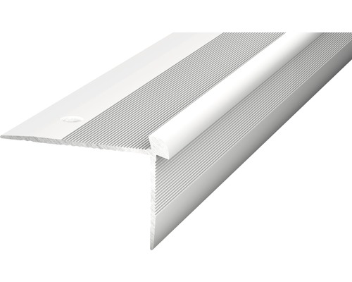 Nez de marche aluminium argenté perforé 40 x 26 x 2500 mm