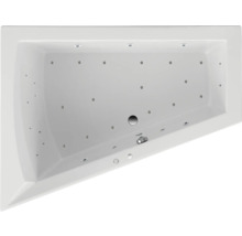 Rechteckige Badewanne mit Whirlpoolfunktion und integrierter Beleuchtung.