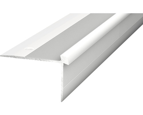 Nez de marche aluminium argenté perforé 42 x 28 x 2500 mm