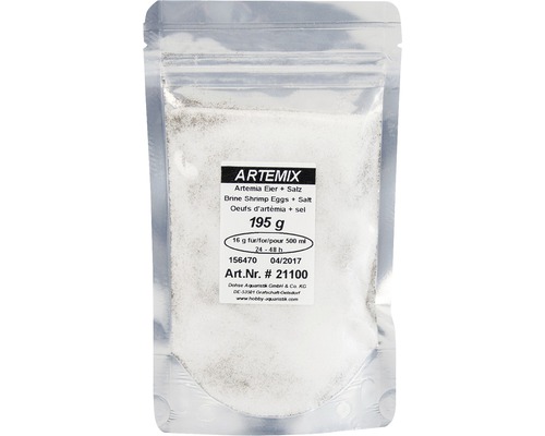 Paquet d''oeufs d''artémias Artemix avec sel, 195 grammes