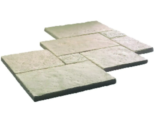 Beton Terrassenplatte Richelieu Champagne römischer Verband Set = 1,26 m² Verbundpflastersteine im Verbandmuster