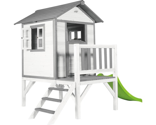 Spielhaus aus Holz mit Rutsche und Treppe für den Garten