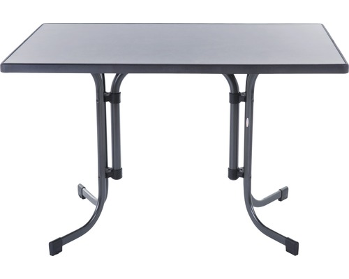 Quadratischer Gartentisch mit Stahlgestell