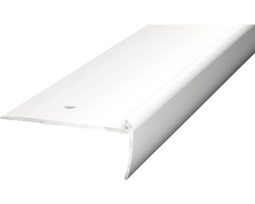 Nez de marche aluminium argenté perforé 45 x 19,5 x 2500 mm