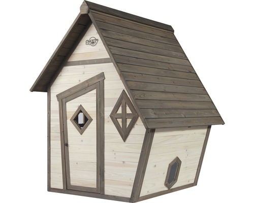 Maisonnette en bois avec porte et fenêtres