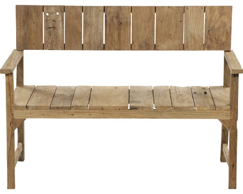 Holzgartenbank mit Armlehnen und Rückenlehne