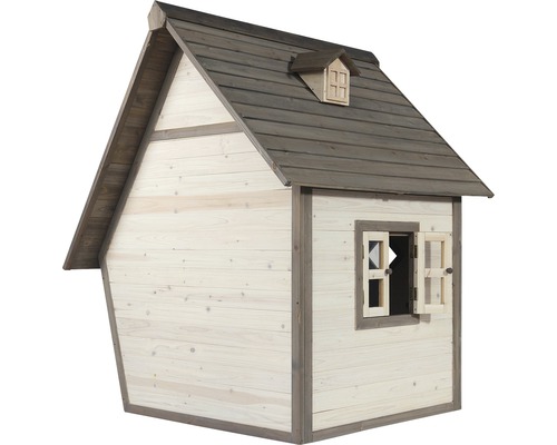 Maisonnette en bois avec fenêtres et toit